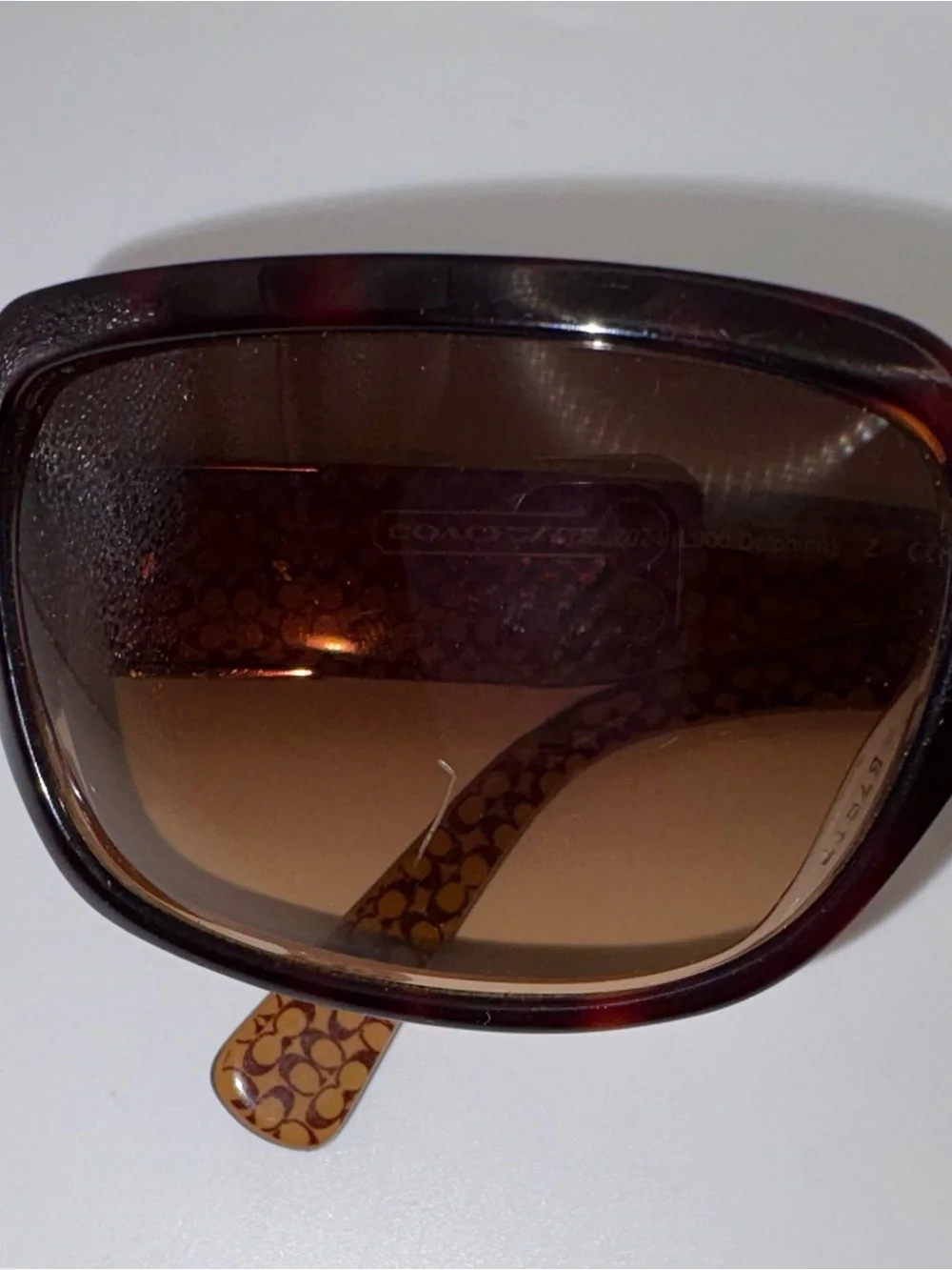 Coach Delphine Brown Gradient Lens Sunglasses with Patterned Temples HC 8024